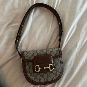 Gucci Brown and Tan horsebit mini shoulder bag